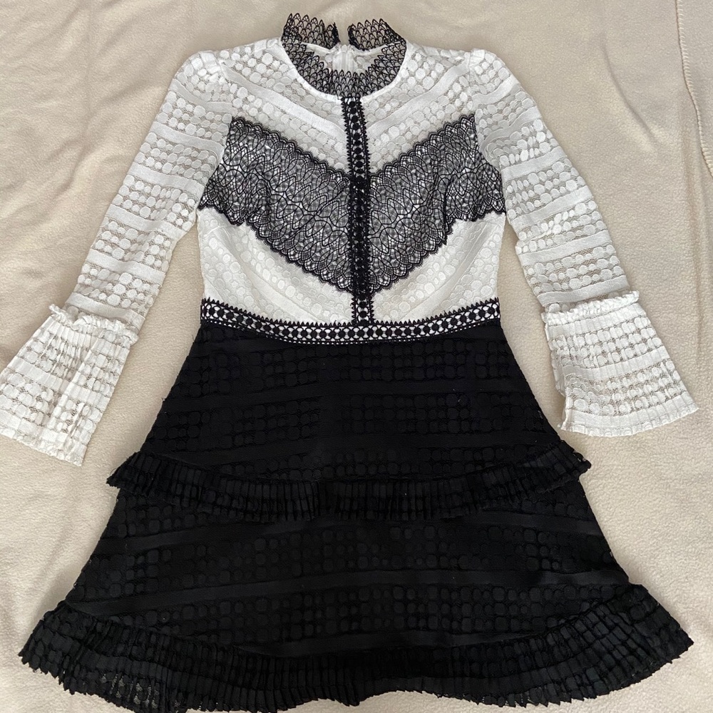 Gianni Bini Dress Black and White Large